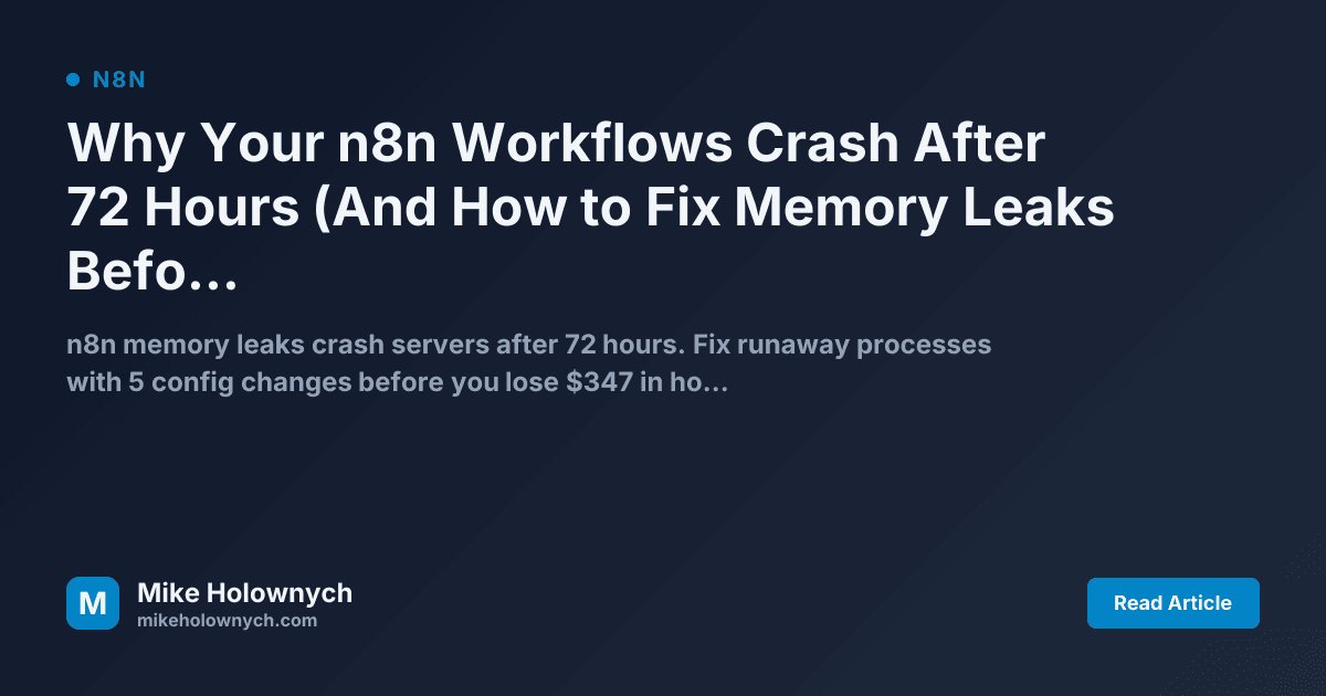 n8n Memory Usage Growing Over Time? Check Your Execution Data Settings