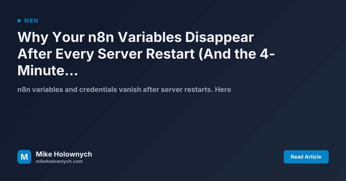 n8n Data Disappearing in Docker? You're Missing a Volume Mount